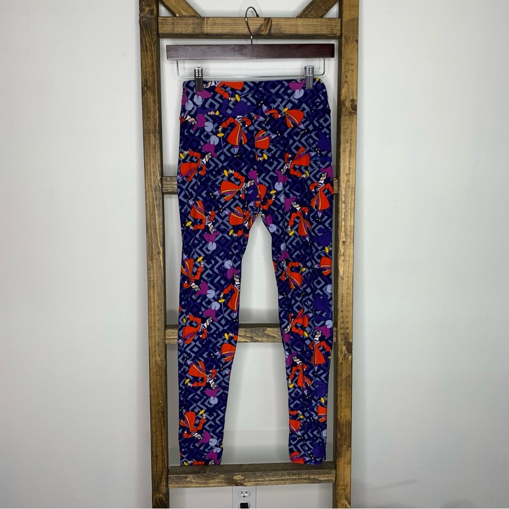 LuLaRoe Disney Captain Hook Purple and Orange Leggings